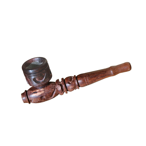 Wooden Pipe, approx. 10 Cm, Brown, Screw-on