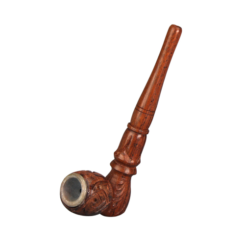 [MS4] Wooden Pipe - approx. 12.5 cm - Soapstone Stem