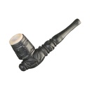 Wooden Pipe - Dark - Screw-on - Soapstone Downstem - 14 cm