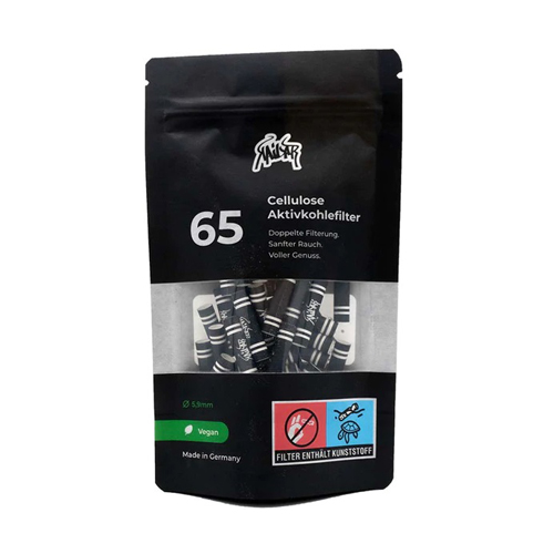 KAILAR Activated Charcoal Filters, Cellulose, 5.9 mm Ø, VE 65, Black