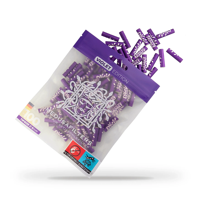[ZUM100VIT] MEDUSA Activated Charcoal Filters, 6 mm Ø, 100 Pcs, Violet