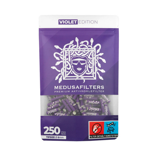 [ZUM250VI] MEDUSA Aktivkohlefilter 1x250er, 6mmØ VIOLET
