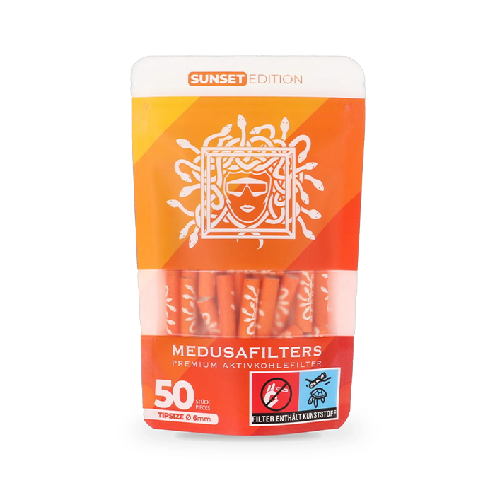 [ZUM2SUN] MEDUSA Activated Charcoal Filters, 6 mm Ø, 50 Pcs, Sunset