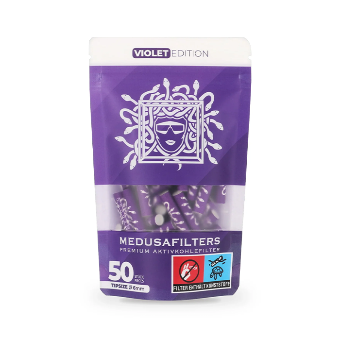 MEDUSA Activated Charcoal Filters, 6 mm Ø, 50 Pcs, Violet