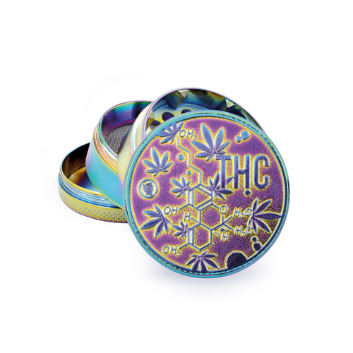 [WNC54HCY] Metal Grinder ICY, THC Molecule, 50mmø, 4-part