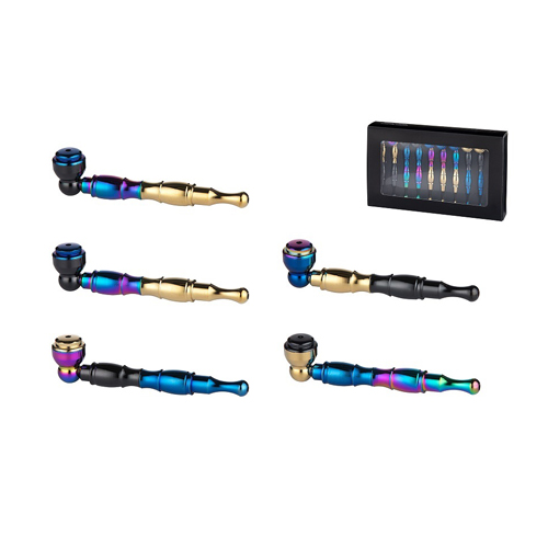 [PIPE21] Metal Pipes, Display Of 10, Multicolor, 11.5cm