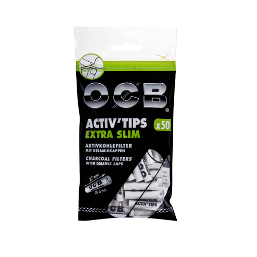 [ZU3SES] OCB ACTIV Tips Extra Slim 50-pack, 6mm Diameter
