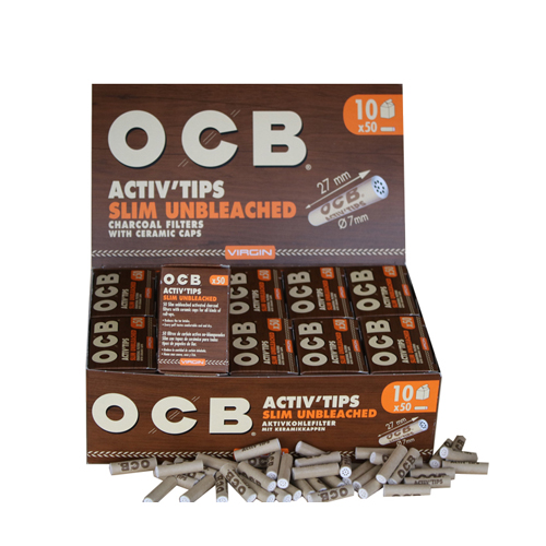 [ZU3SV] OCB ACTIV Tips Slim, Unbleached, 1x50, 7mmø