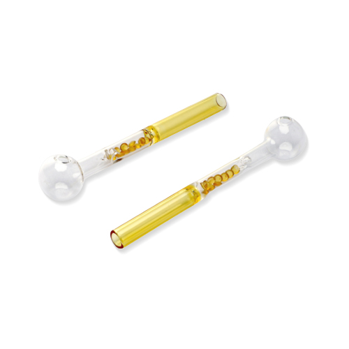 [SSC10221YL] Oil Pipe With Crystals Yellow, 15cm