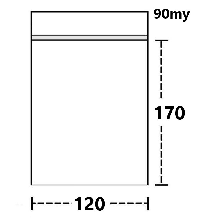 [TT120_90] Poly Bags 12 X 17 Cm, THICK 90 Μ, 100 Bags