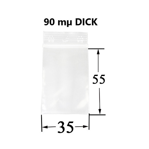 [TT35590] Poly Bag 3.5 X 5.5 Cm, THICK 90my, Pack Of 100