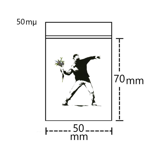 Poly Bag 50 X 70 mm, 50 µ, Flower Thrower Motif, VE 100