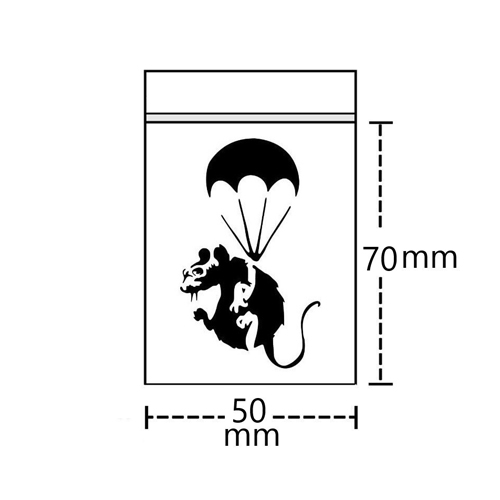 [TTMRAT] Polybeutel 5 x 7cm, Motiv Fallschirm Ratte, VE 100