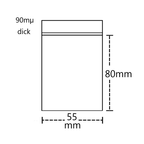 Poly Bag 55 X 80 mm, 90 µ , VE 100