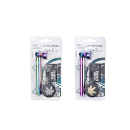 [MP31] RAINBOW Glass Pipe & GRINDER, 1 Piece