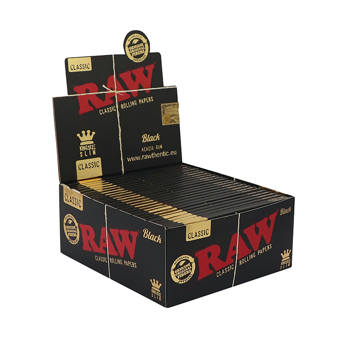 [ZI51BL] RAW BLACK KS Slim Papers, VE50, 32 Leaves