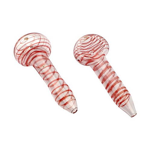 [SSC10046RE] Red Glass Popcorn Pipe, 6.25 cm Long