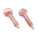 Red Glass Popcorn Pipe, 6.25 cm Long