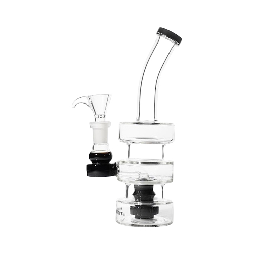 [SSC10157BK] Schwarze 3-Schicht-Glas-Wasserpfeife, 20cm