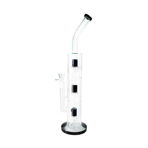 Schwarze Dreifachdusche Perkolator Bong, 45cm