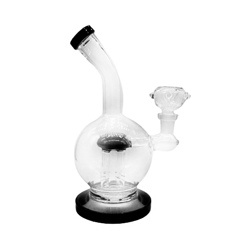 Schwarze Kugel-Bong mit Perkolator, 20cm