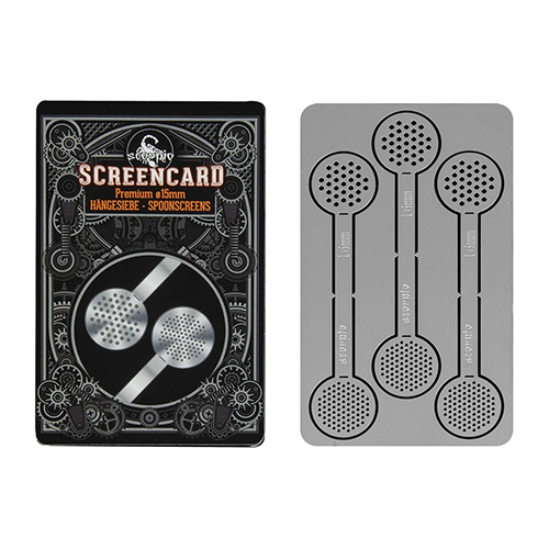 [SCHS15] Screencard Hängesiebe 15mmØ, 6 Siebe Metallkarte