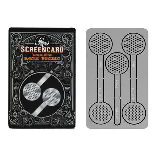 [SCHS18] Screencard Hängesiebe 18mmØ, 5 Siebe Metallkarte