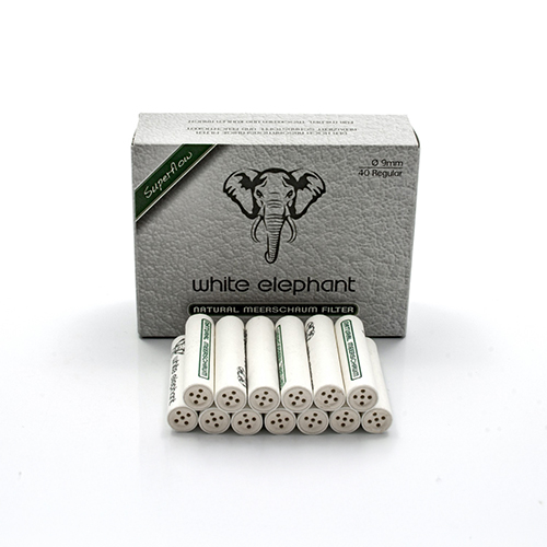 [ZU7MA] White Elephant Filter Meerschaum 9 mm - 40 pcs.