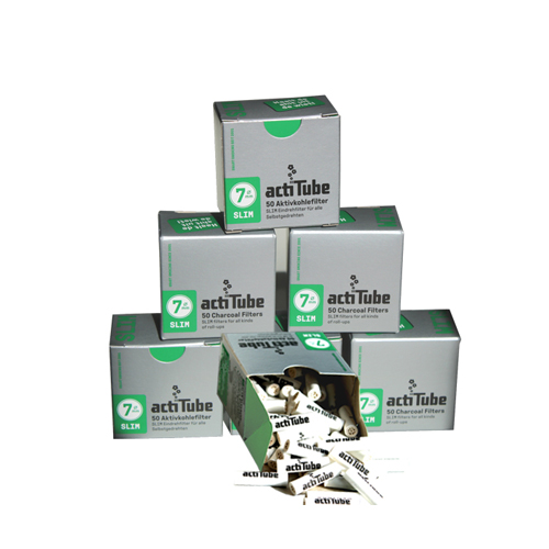 [ZU6S] actiTube 7mmØ Slim Aktivkohlefilter 1x 50 Pack