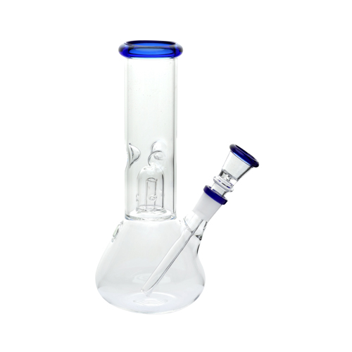 Glass Bong, Percolator With Blue Ring, 20 cm