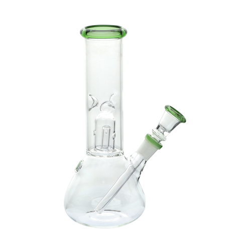 [SSC10207GR] Glass Bong, Percolator With Green Ring, 20 cm