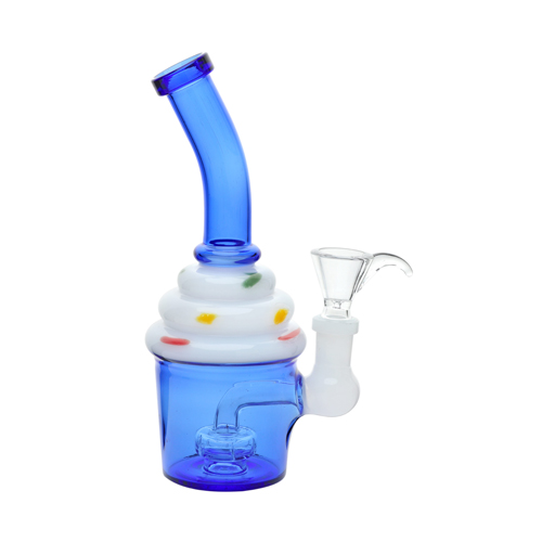 [SSC10219BL] Glas Bong, Ice Cream Waterpipe Blue, 15cm