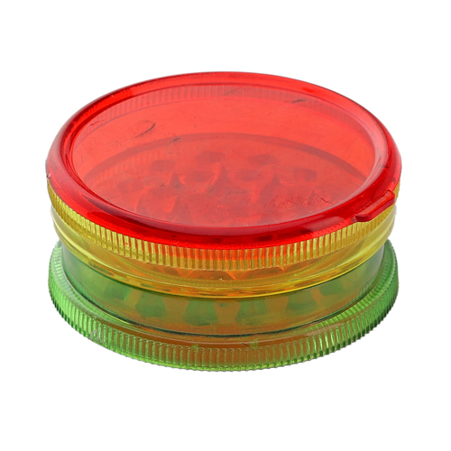 [WN106RAS] Acryl-Grinder, 5cm Ø, mit Kammer, RASTA Farben