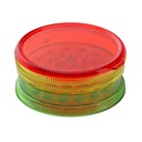 Acrylic Grinder With Storage, 50 mm Ø, 3 Parts, Rasta Color