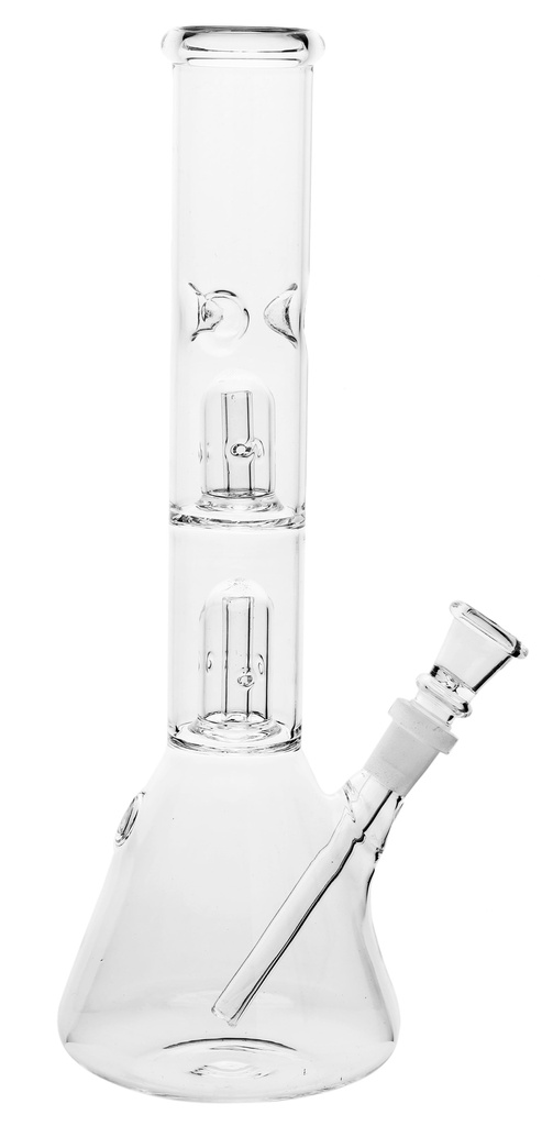 [SSC10213] Glass Bong, Double Percolator, Clear, 30cm