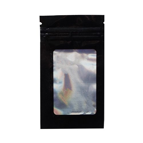 [ZPHW1BK] Mylar Bag WINDOW, 100 X 60 Mm, Pack Of 50, Black