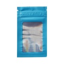 Mylar-Beutel mit Fenster, 100 × 60 mm, VE 50, blau