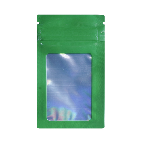 Mylar Bag WINDOW, 100 X 60 Mm, Pack Of 50, Green