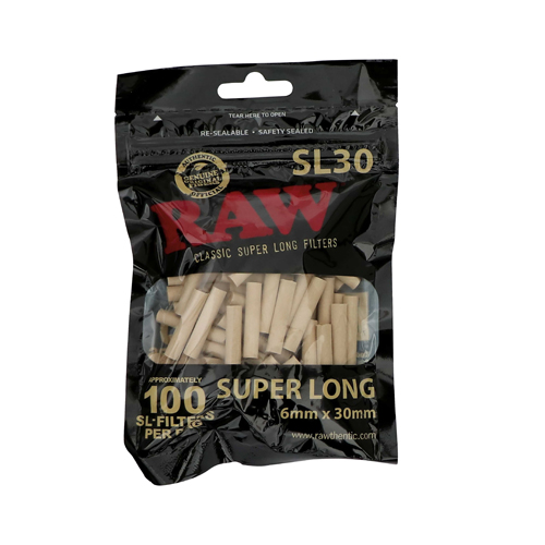 [TIPBLACK] RAW Black Filters, 6 mm Diameter, 30 mm Long, 100 Pieces