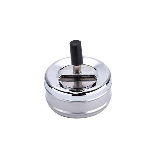 Aschenbecher aus Metall mit Druckmechanismus, VE 6