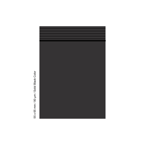 Polybeutel 5,5 mal 6,5cm, 90my, VE500, Schwarz