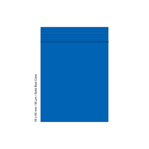 Poly Bag 5.5 X 6.5 Cm, 90 My, Pack Of 500, Blue