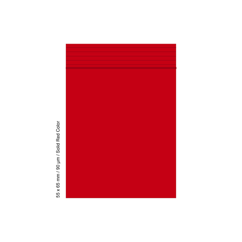 Polybeutel 5,5 mal 6,5cm, 90my, VE500, Rot