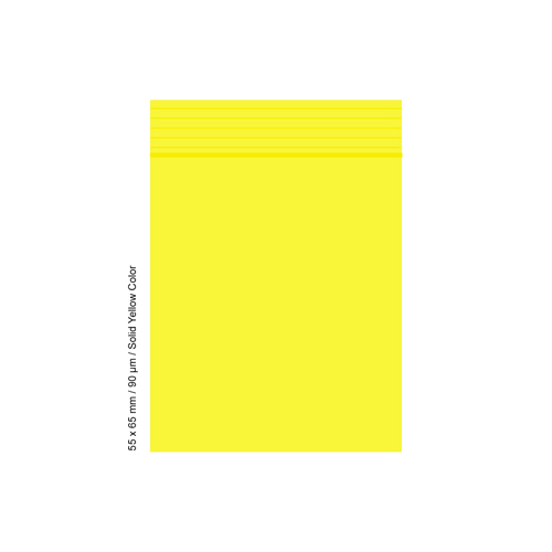 Poly Bag 55 X 65 mm, 90 µ, VE 500, Yellow