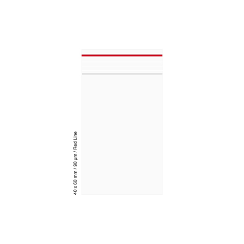 [LD469RL] Poly Bag 4 X 6 Cm, 90 Microns, Pack Of 500, Red LINE
