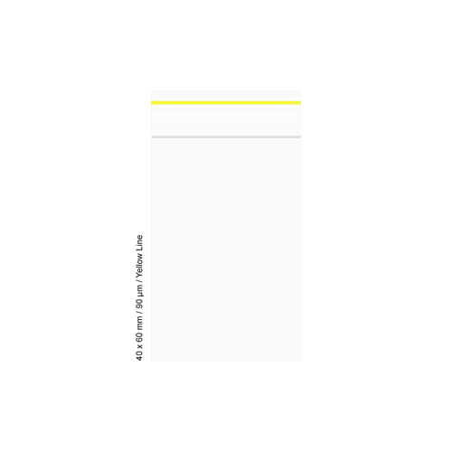 Poly Bag 40 X 60 mm, 90 µ, VE 500, Yellow Line