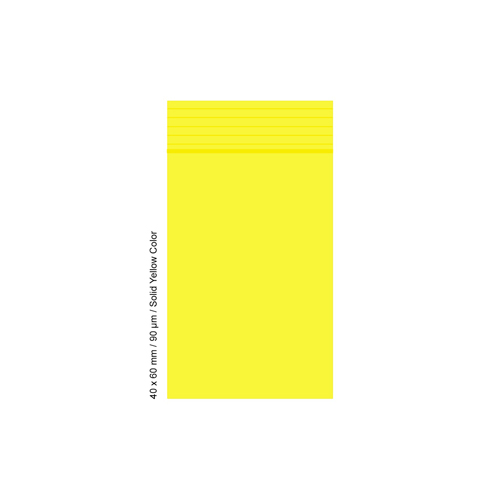 Poly Bag 40 X 60 mm, 90 µ, VE 500, Yellow