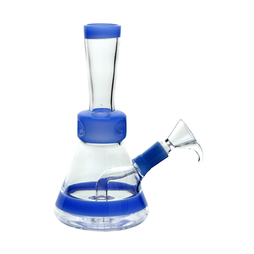 Glasbong, MATT-BLAU, Trommel-Perkolator, ca. 20cm