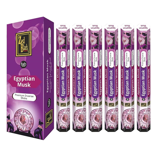 [ZBHX6-3] Incense, Zed Black, EGYPTIAN MUSK, 6 packs of 20 sticks