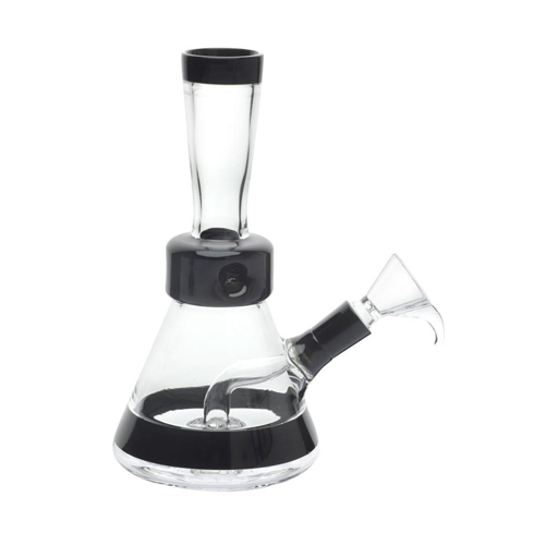 Glass Bong, BLACK, Drum Percolator, approx. 20 cm